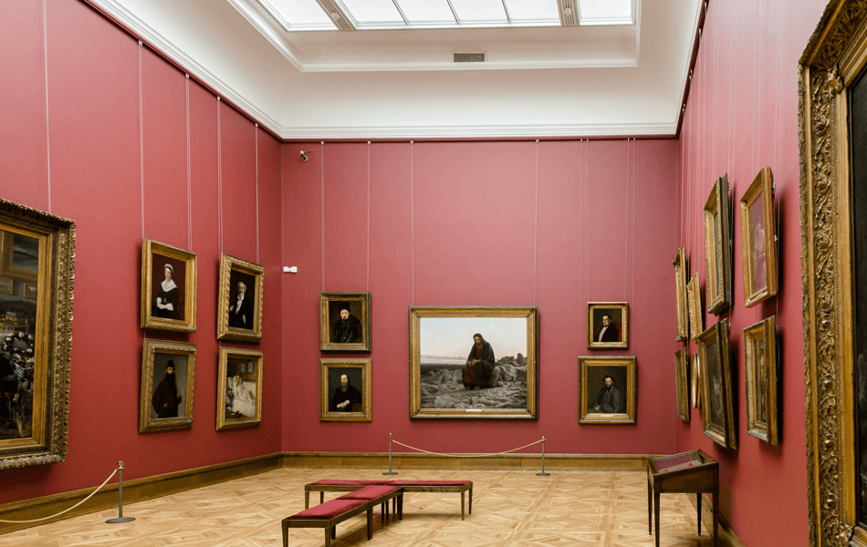 Зал постоянной экспозиции Третьяковской галереи в Лаврушинском переулке